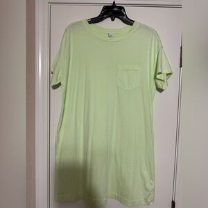 Lime Green Pocket Crew Neck T-Shirt dress